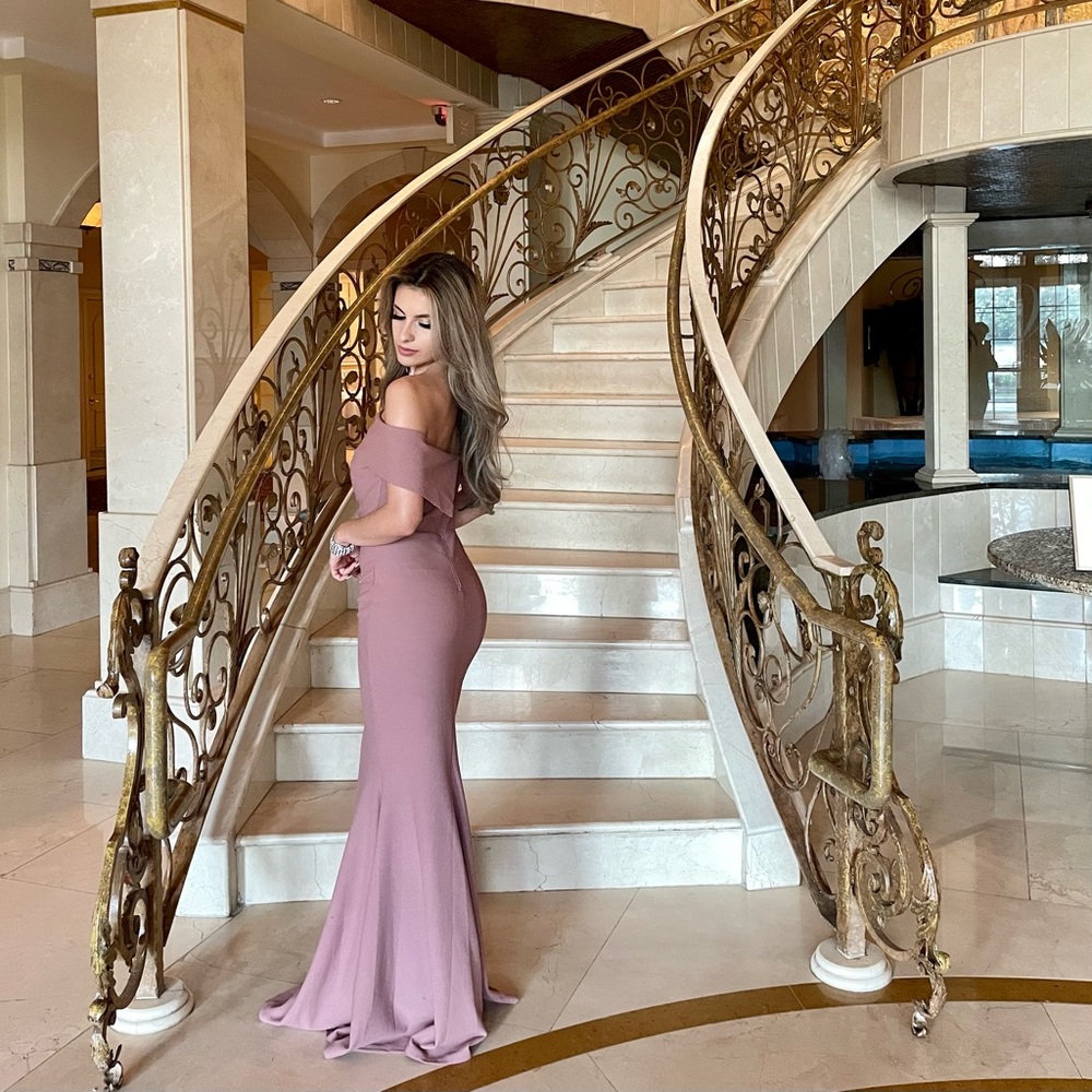 Off the shoulder pastel dress long